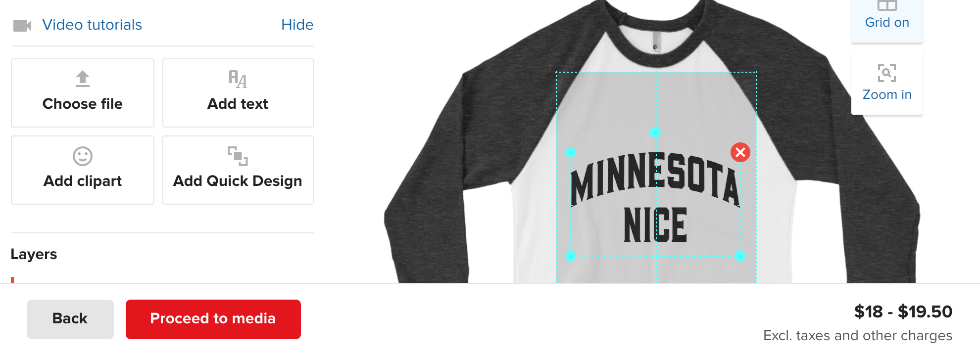 artwork placed on product Printful