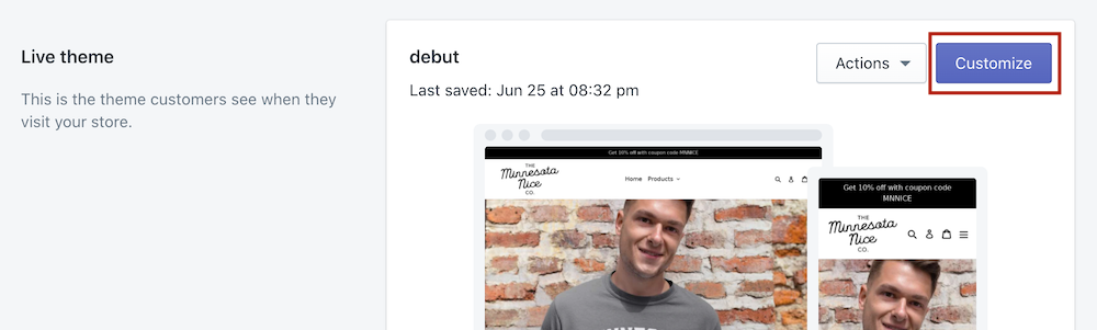 customize theme Shopify