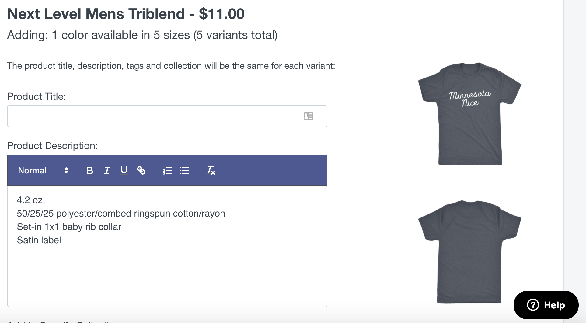 product information