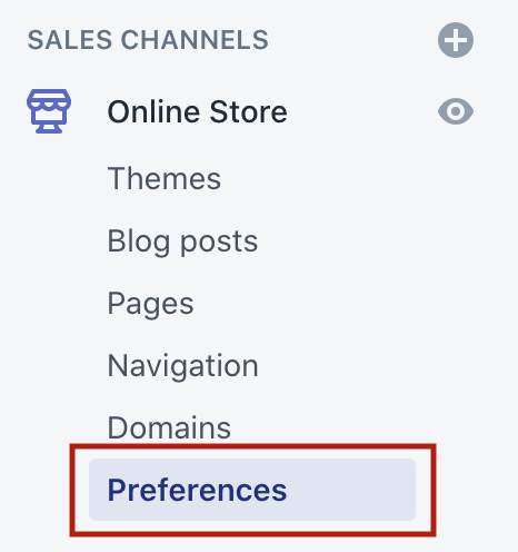 preferences Shopify